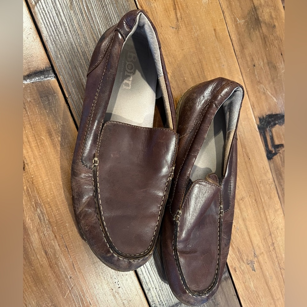 Born Shoes Men's Eberhard Brown Leather Moc Toe Slip-On Loafer Size 13 - Picture 3 of 5